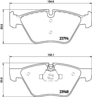 Гальмівні колодки пер. BMW 3(E90)/1(E81) 04-13 (ATE) (154,8x63,6x20) HELLA 8DB355011-321