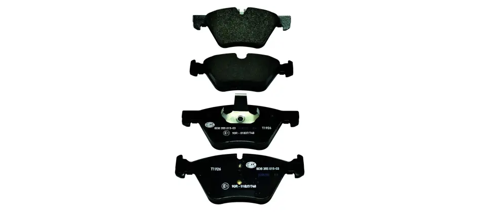 Гальмівні колодки пер.BMW 3(E90)/1(E81) 04-13 (ATE) (154,8x63,6x20) HELLA 8DB355015-031 (фото 1)