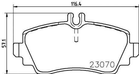 Гальмівнi колодки дисковi перед. DB W168 A 97- HELLA 8DB 355 018-281