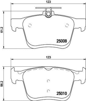 Колодки гальмівні дискові комплект; задн. HELLA 8DB355020271