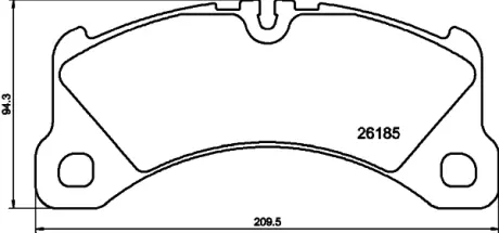 Колодки гальмівні дискові комплект; передні HELLA 8DB355040201