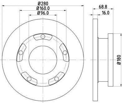 Диск гальмівний перед. Ford Mondeo/Galaxy /S-Max 1.6-2.5 07- HELLA 8DD 355 113-811