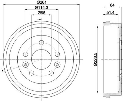 Барабан гальмівний HELLA 8DT355303151