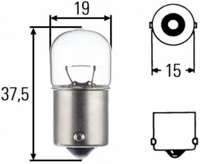 Лампа розжарювання, R10W 24V 11W BA 15s HELLA 8GA002071251