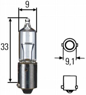 Автолампа BA9S 12V 10W BA9S T10W HELLA 8GH002473-191 (фото 1)