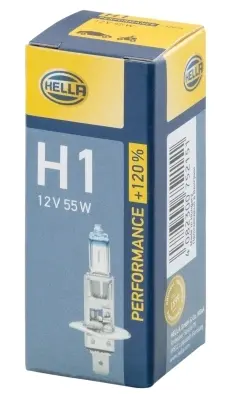 Лампа розжарювання, H1 12V 55W P14,5s, +120% HELLA 8GH 223 498-011 (фото 1)