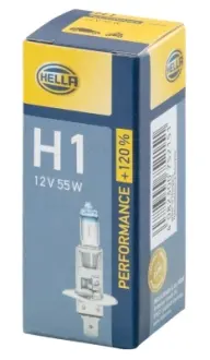 Лампа розжарювання, H1 12V 55W P14,5s, +120% HELLA 8GH 223 498-011