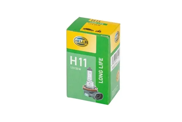 Лампа розжарювання, H11 12V 55W PGJ19-2, Long Life HELLA 8GH 223 498-351 (фото 1)