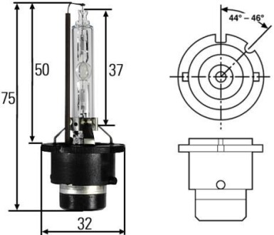 Лампа ксенонова D2S 85V 35W HELLA 8GS007949-261