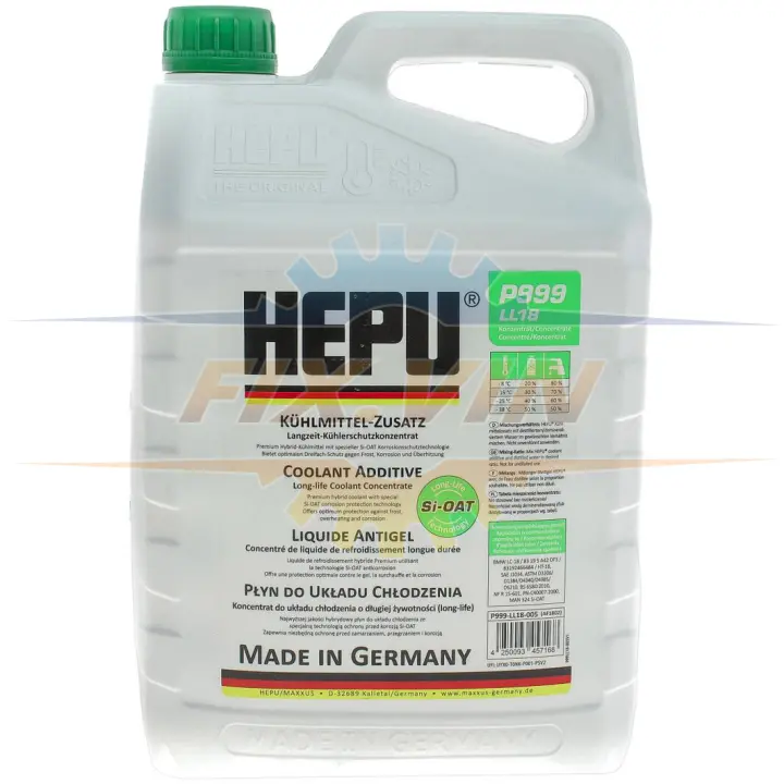 Антифриз концентрат OAT LongLlife LL18 зелений 5л HEPU P999-LL18-005 (фото 1)