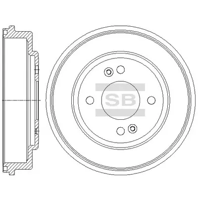 Барабан тормозной (кратно 2) Hyundai Getz (02-) (D=243.2mm) Hi-Q (SANGSIN) SD1079 (фото 1)