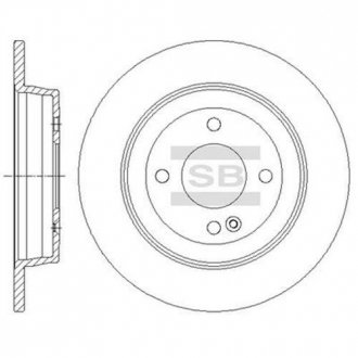 Гальмівний диск задній Hi-Q (SANGSIN) SD1087