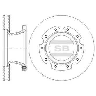Диск тормозной (кратно 2) передний (вентилируемый) Mighty 2, County (D=303.8mm) Hi-Q (SANGSIN) SD1104