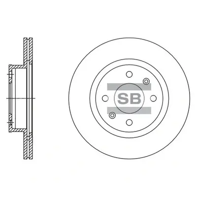 Диск тормозной (кратно 2) передний (вентилируемый) Hyundai I10 (08-)(D=252.0mm) Hi-Q (SANGSIN) SD1140 (фото 1)