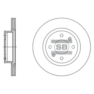 Диск гальмівний (кратно 2) передній (вентильований) Hyundai I10 (08-)(D=252.0mm) HI-Q Hi-Q (SANGSIN) SD1140