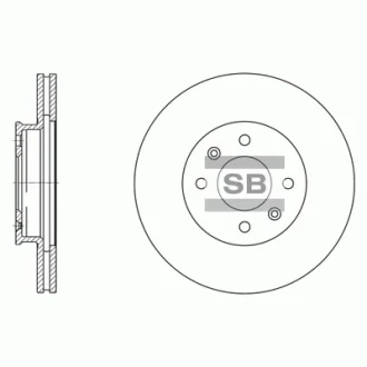 Диск гальмівний (кратно 2) передній (вентильований) Hyundai Accent IV (D=256.0mm) HI-Q Hi-Q (SANGSIN) SD1156