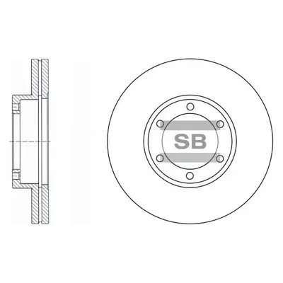 Диск тормозной (кратно 2) передний (вентилируемый) Kia Pregio (-05) (D=257.8mm) Hi-Q (SANGSIN) SD2027 (фото 1)