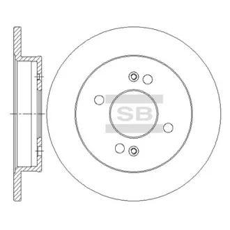 Диск гальмівний (кратно 2) задній Kia Morning (04-) (D=234.0mm) HI-Q Hi-Q (SANGSIN) SD2045