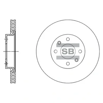 Диск гальмівний (кратно 2) передній (вентильований) Dacia Logan LS (06-) (D=258.6mm)  HI-Q Hi-Q (SANGSIN) SD3061