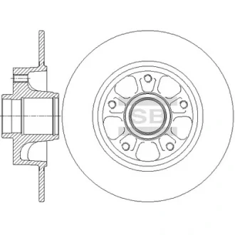 Диск тормозной (кратно 2) задний Renault Fluence (10-) (D=260.0mm) Hi-Q (SANGSIN) SD3070