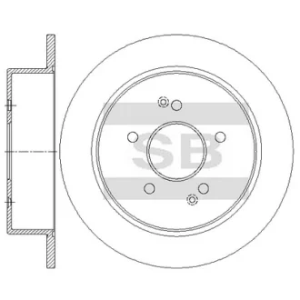 Диск гальмівний (кратно 2) задній Ssanyong Korando C 4WD (11-) (D=284.0mm) HI-Q Hi-Q (SANGSIN) SD3086