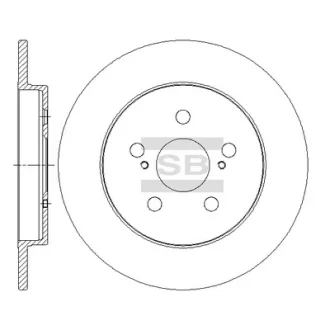 Диск тормозной (кратно 2) задний Toyota Prius (09-) (D=259.0mm) Hi-Q (SANGSIN) SD4060