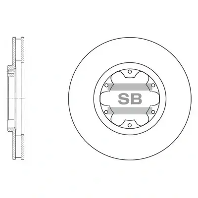 Диск тормозной (кратно 2) передний (вентилируемый) Nissan Navara D22 (03-) (D=28 Hi-Q (SANGSIN) SD4214 (фото 1)