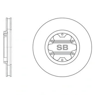 Диск тормозной (кратно 2) передний (вентилируемый) Nissan Navara D22 (03-) (D=28 Hi-Q (SANGSIN) SD4214