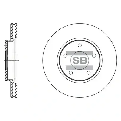 Диск тормозной (кратно 2) передний (вентилируемый) Nissan Juke F15 (10-) (D=279. Hi-Q (SANGSIN) SD4245 (фото 1)