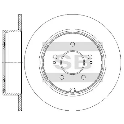 Диск тормозной (кратно 2) задний Mitsubishi Lancer VIII (07-) (D=302.0mm) Hi-Q (SANGSIN) SD4373 (фото 1)