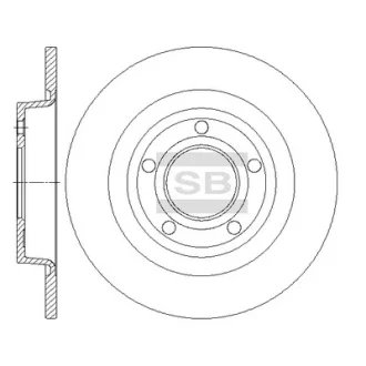 Диск гальмівний (кратно 2) задній Mazda 3 BK (03-) (D=279.9mm) HI-Q Hi-Q (SANGSIN) SD4427