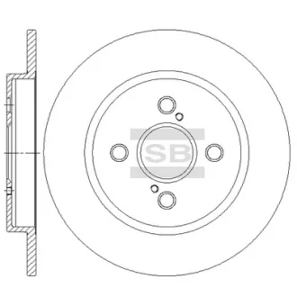 Диск гальмівний (кратно 2) задній Toyota Yaris (05-) (D=259.0mm) HI-Q Hi-Q (SANGSIN) SD4695