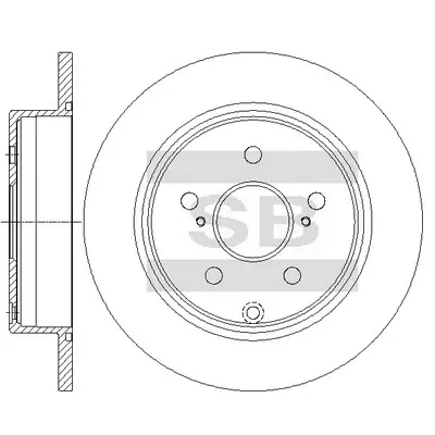 Диск тормозной (кратно 2) задний Toyota Prius Plus (11-) (D=290.0mm) Hi-Q (SANGSIN) SD4904 (фото 1)