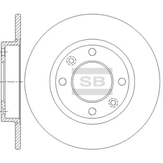 Диск гальмівний (кратно 2) задній Citroen C4 (04-) (D=246.7mm) HI-Q Hi-Q (SANGSIN) SD5008