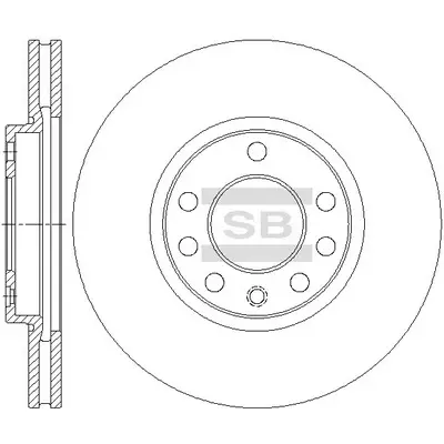 Диск гальмівний (кратно 2) передній (вентильований) Opel Astra G, H (D=279.8mm) HI-Q Hi-Q (SANGSIN) SD5110 (фото 1)