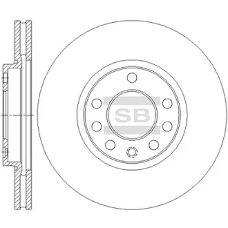 Диск гальмівний (кратно 2) передній (вентильований) Opel Astra G, H (D=279.8mm) HI-Q Hi-Q (SANGSIN) SD5110