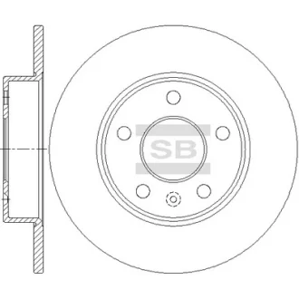 Диск гальмівний (кратно 2) задній Opel Astra G, H (D=264.0mm) HI-Q Hi-Q (SANGSIN) SD5113