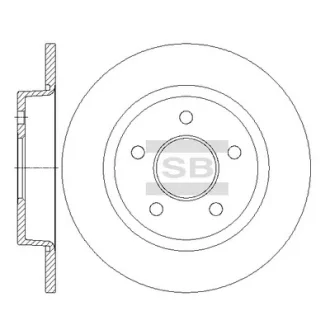 Диск гальмівний (кратно 2) задній Ford Focus C-MAX (03-) (D=264.8mm)  HI-Q Hi-Q (SANGSIN) SD5307