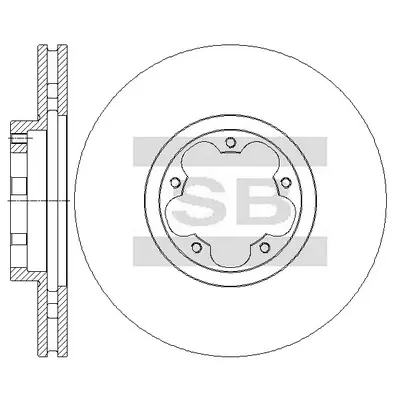 Диск гальмівний (кратно 2) передній (вентильований) Ford Transit RWD (06-) (D=300.0mm) HI-Q Hi-Q (SANGSIN) SD5311 (фото 1)