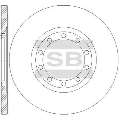 Диск гальмівний (кратно 2) задній Ford Transit (06-) (D=280.0mm) HI-Q Hi-Q (SANGSIN) SD5345 (фото 1)