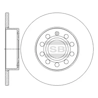 Диск тормозной (кратно 2) задний Audi A3 (06-) (D=259.8mm) Hi-Q (SANGSIN) SD5407 (фото 1)