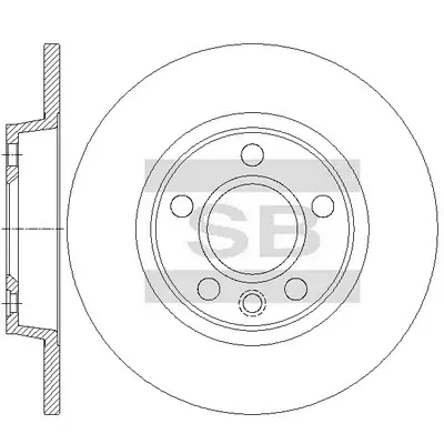 Диск гальмівний (кратно 2) задній VW Caravelle IV (D=279.9mm) HI-Q Hi-Q (SANGSIN) SD5713 (фото 1)
