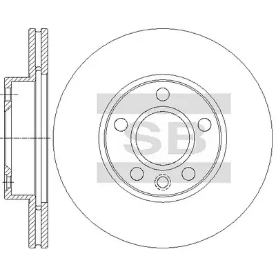 Диск гальмівний (кратно 2) передній (вентильований) VW Caravelle IV (D=279.7mm) HI-Q Hi-Q (SANGSIN) SD5714 (фото 1)