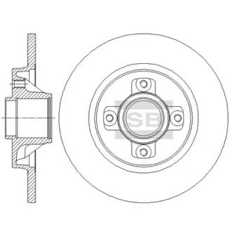Диск тормозной (кратно 2) задний Citroen Berlingo (08-) (D=267.7mm) Hi-Q (SANGSIN) SD6001