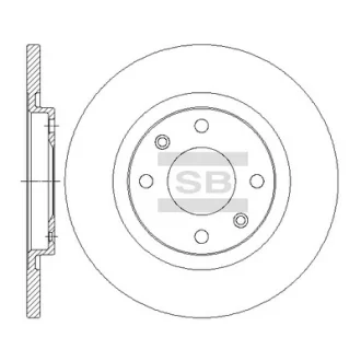Диск гальмівний (кратно 2) передній Citroen C-Elysee (12-) (D=266.0mm) HI-Q Hi-Q (SANGSIN) SD6004