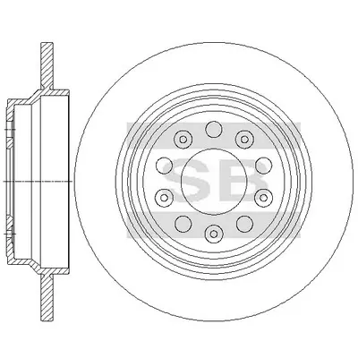 Диск гальмівний (кратно 2) задній Volvo S60 (-10) (D=288.0mm) HI-Q Hi-Q (SANGSIN) SD6104 (фото 1)