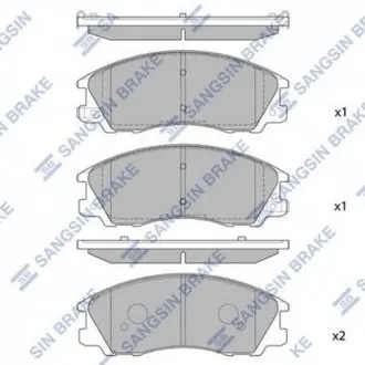 Колодка гальм. диск. HYUNDAI TERRACAN 2.5, 2.9, 3.5 01 - передн. (SANGSIN) Hi-Q (SANGSIN) SP1097