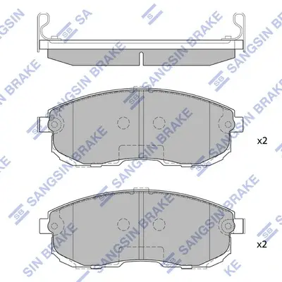 Колодки тормозные передние Nissan Maxima (00-), Infinity G35 AWD (06-) Hi-Q (SANGSIN) SP1107FA (фото 1)