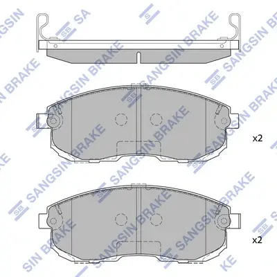 Колодки гальмівні передні Nissan Cube (USA) (09-), Maxima (03-) HI-Q Hi-Q (SANGSIN) SP1107FB (фото 1)