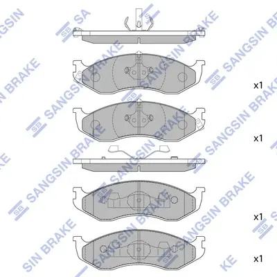 Колодки гальмівні передні Kia Carnival, Jeep Cherokee HI-Q Hi-Q (SANGSIN) SP1112 (фото 1)